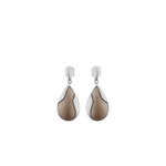 Boucles d’oreilles Ormé - Argentée Cuir Taupe