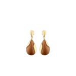 Boucles d’oreilles Ormé - Dorée Cuir Camel