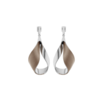 Boucles d’oreilles pendantes Ormé - Argentée Cuir Taupe
