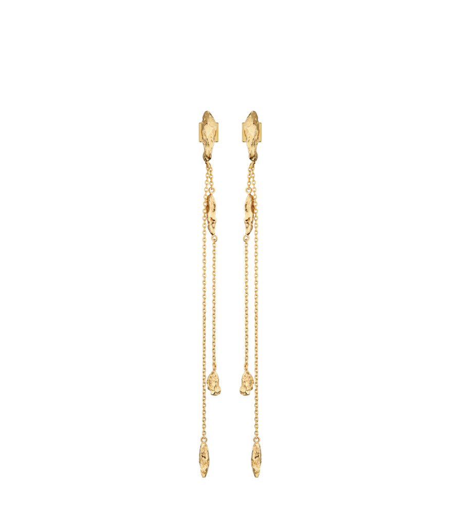 Boucles d'oreilles chaîne Eroz - Dorée à l’or 24 carats