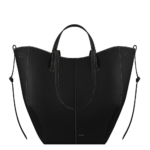 Cyme Tote - Noir Grainé Coutures Écrues