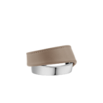 Manchette Ormé - Argentée Cuir Taupe