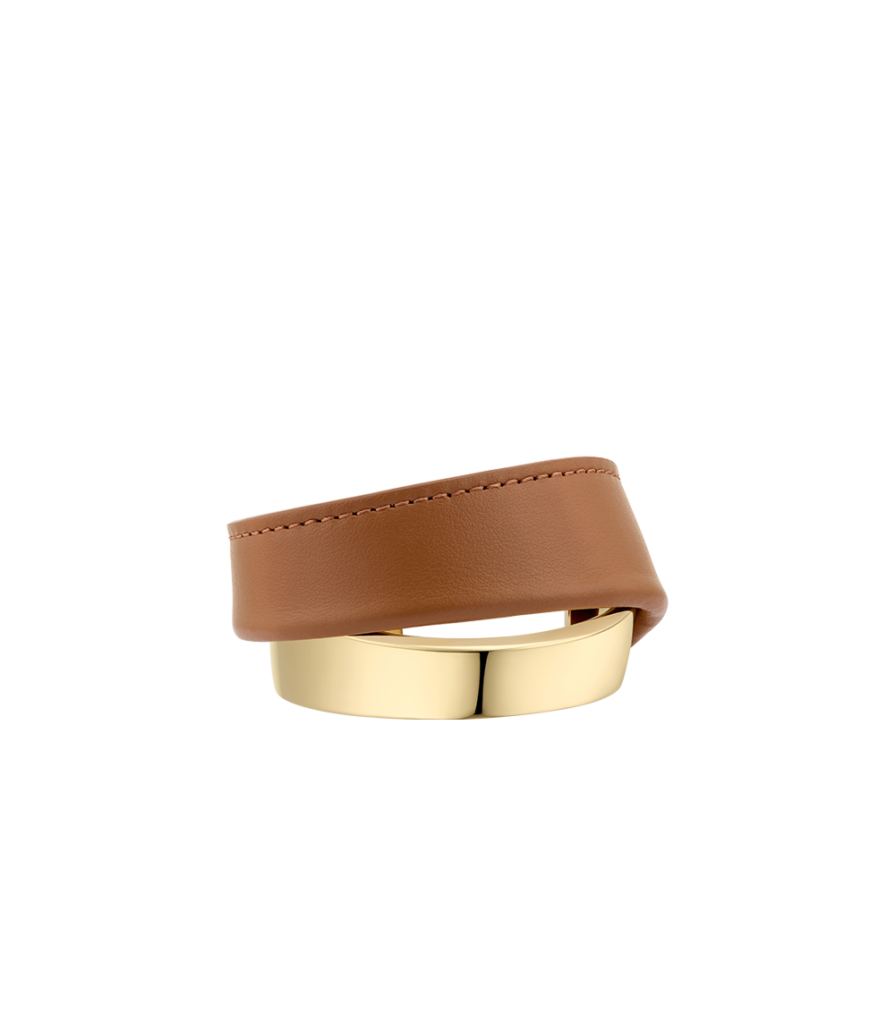 Manchette Ormé - Dorée Cuir Camel